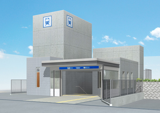 地下鉄出入口の土木パース