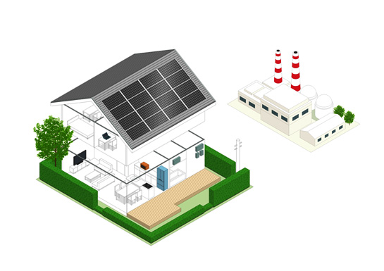 ソーラー発電の説明用イラスト